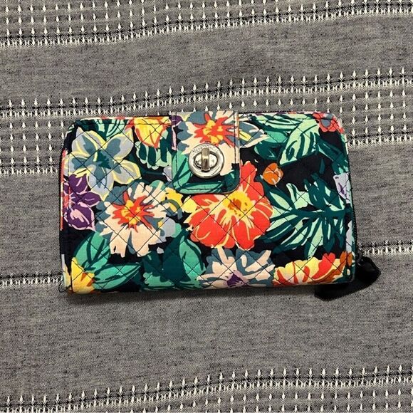 Vera Bradley Happy Bloom RFID Large Turlock Wallet - Picture 2 of 7